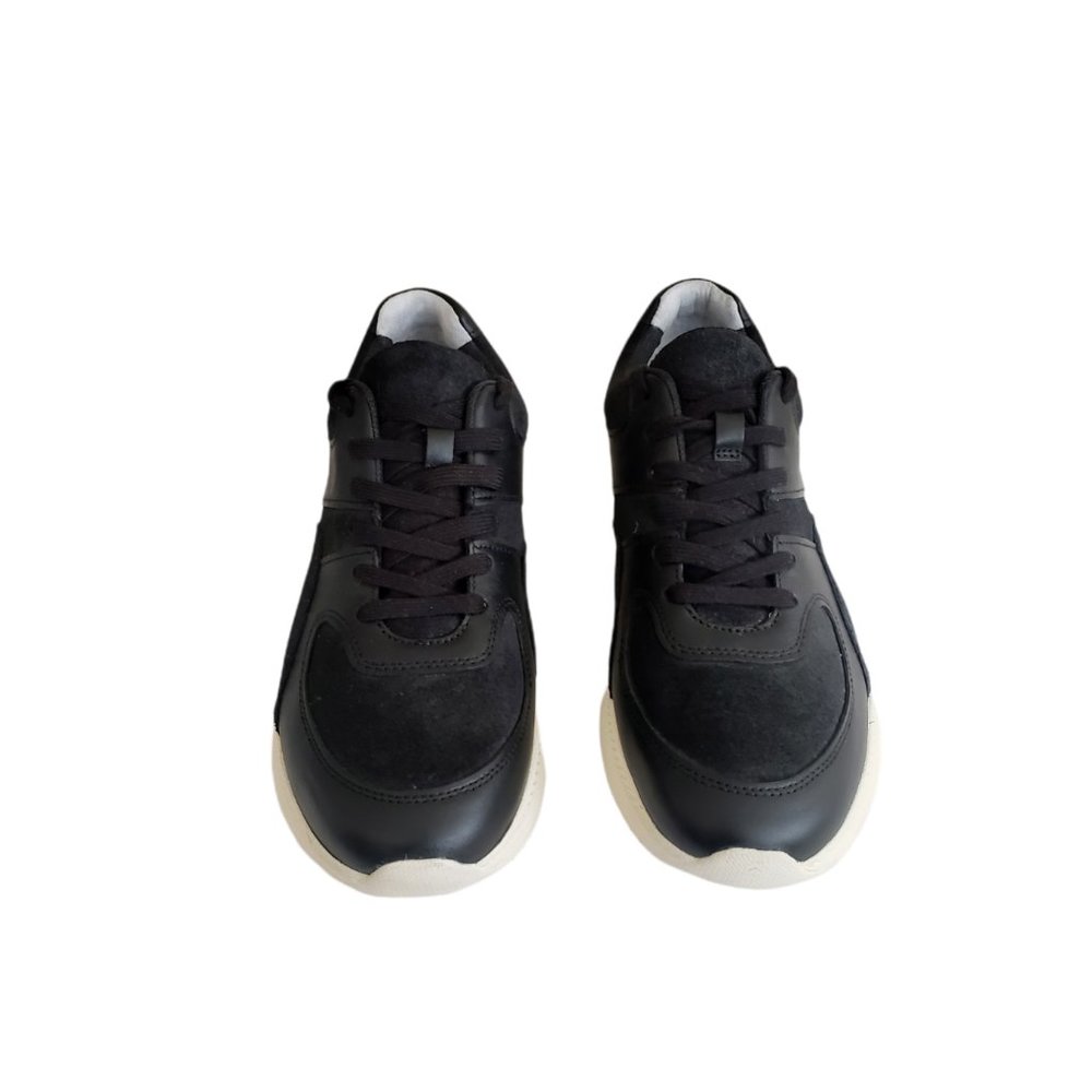 O by Everlane Black The Trainer Lace-Up Leather Sneakers  Women's Sz 10 Men's  8 - Picture 3 of 11